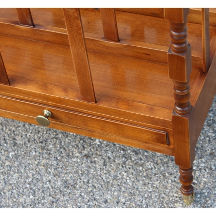Cherry wood newspaper rack with a drawer at  Moinat SA  - Antiques and home décor