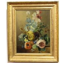 Tableau "Bouquet de fleurs", signé J.V.D WAARDEN