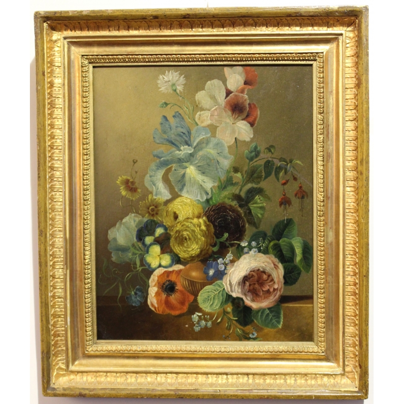 Tableau "Bouquet de fleurs", signé J.V.D WAARDEN