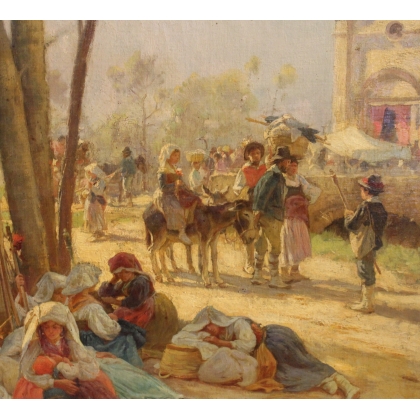 Paintings | Painting entitled ‘Village Celebration’ by AERNI Moinat SA  – Antiques and home décor