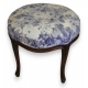 Tabouret rond style Louis XV recouvert de tissus