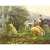 Paintings | Painting entitled ‘Bergère’ by R. PERNA, Moinat SA  – Antiques and home décor