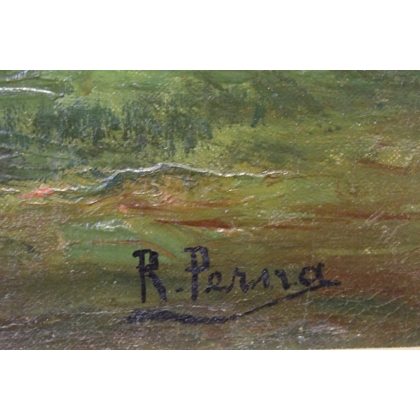 Paintings | Painting entitled ‘Bergère’ by R. PERNA, Moinat SA  – Antiques and home décor