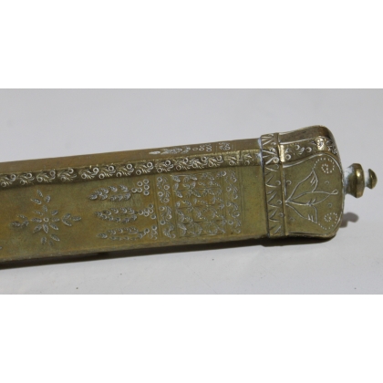 Iranian brass pencil case and inkwell at  Moinat SA  - Antiques and home décor