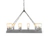 Lustre réctangulaire chromé à 12 lumières