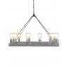 Lustre réctangulaire chromé à 12 lumières