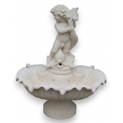 Vicenza-style carved stone Putto fountain from  Moinat SA  - Antiques and home décor