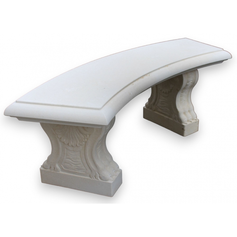 Banc cintré en pierre taillée de Vicenza sur  Moinat SA  - Antiquités décoration
