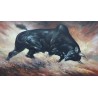 Paintings | Painting entitled ‘Bull’ by D. RATTARIA, Moinat SA  – Antiques and home décor