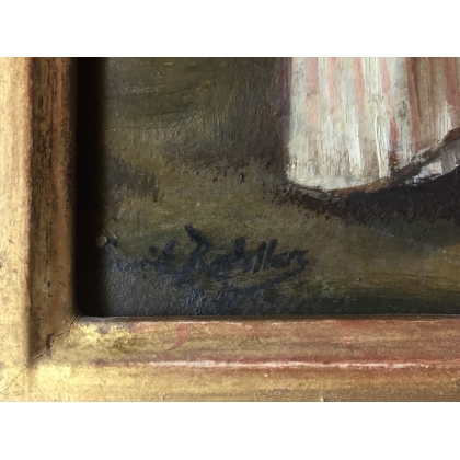 Paintings | Oil on cardboard, ‘Bergère’, signed RAILLET Moinat SA  – Antiques and home décor