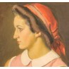 Paintings | Painting entitled ‘Woman with a Red Scarf’ by A. CACHEUX, Moinat SA  – Antiques and home décor