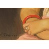 Paintings | Painting entitled ‘Woman with a Red Scarf’ by A. CACHEUX, Moinat SA  – Antiques and home décor