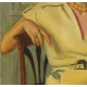 Tableau "Femme en robe jaune" signé A. CACHEUX