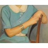 Paintings | Painting entitled ‘Woman in a Blue Dress’ by A. CACHEUX, Moinat SA  – Antiques and home décor