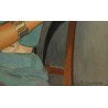 Paintings | Painting entitled ‘Woman in a Blue Dress’ by A. CACHEUX, Moinat SA  – Antiques and home décor