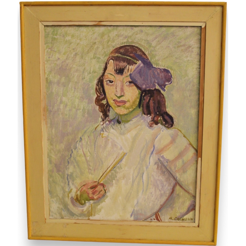 Paintings | Painting entitled ‘Mademoiselle Garcia’ by A. CACHEUX, Moinat SA  – Antiques and home décor