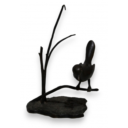 Bronze \"Oiseau dans les herbes\" signé ROTH