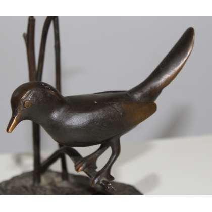 Bronze \"Oiseau dans les herbes\" signé ROTH