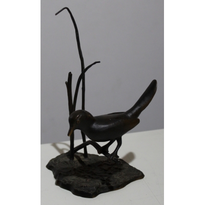 Bronze \"Oiseau dans les herbes\" signé ROTH