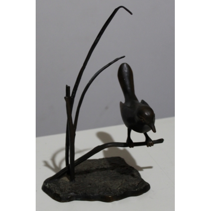 Bronze \"Oiseau dans les herbes\" signé ROTH