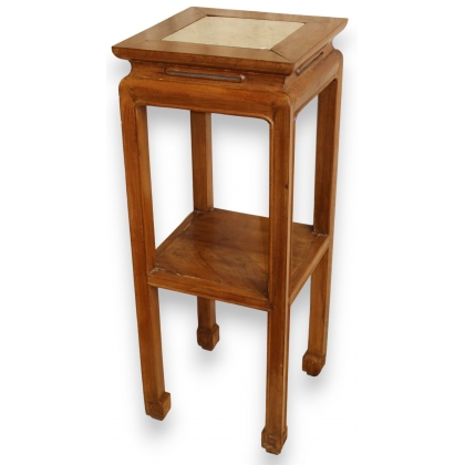  Sellette chinoise en bois clair et marbre blanc sur  Moinat SA  - Antiquités décoration