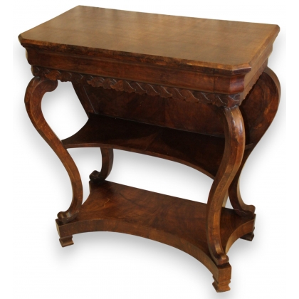 Yverdon console table in embossed walnut by Moinat SA – Antiques and home décor