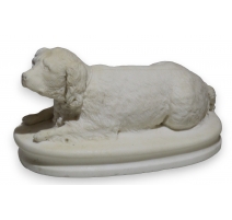 Sculptre en marbre blanc "Chien"