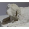 Sculptre en marbre blanc \"Chien\"