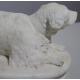 Sculptre en marbre blanc "Chien"