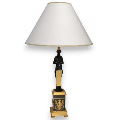  Paire de lampes en bronze doré patiné sur  Moinat SA  - Antiquités décoration