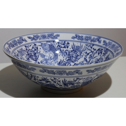Grand plat creux \"Grand Tour\" en porcelaine