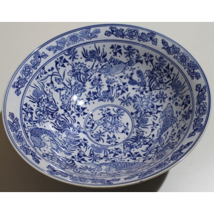 Grand plat creux \"Grand Tour\" en porcelaine