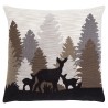 "Silhouette of a doe and her fawns" cushion