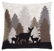 Coussin "Silhouette de biche et ces petits"