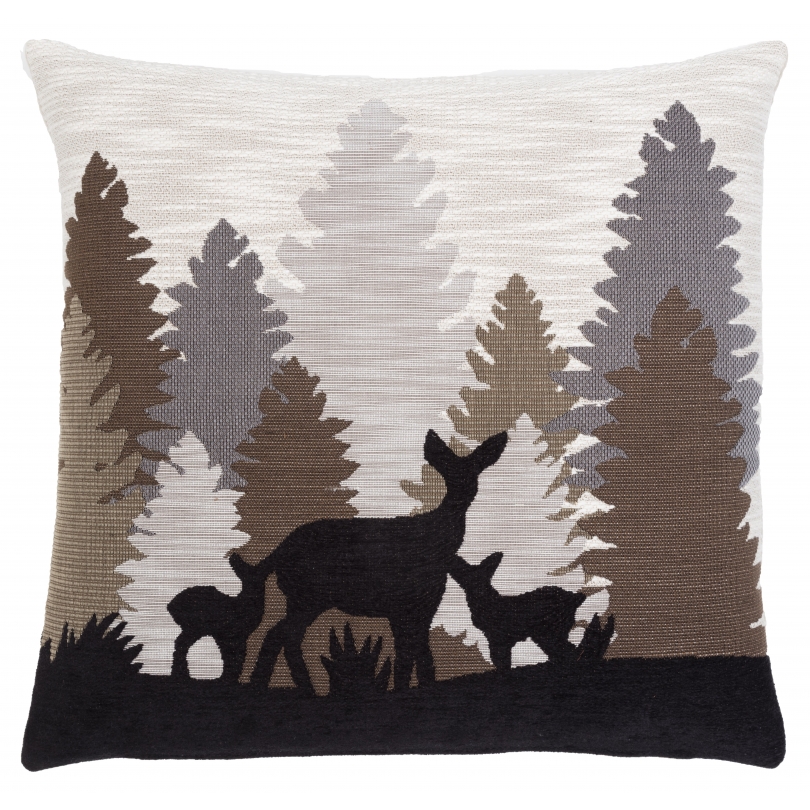 Coussin "Silhouette de biche et ces petits"