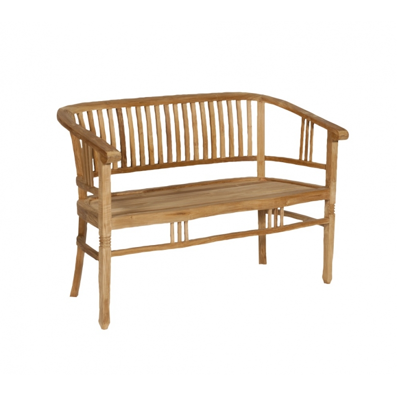 Banc de jardin "Betawi" en teck, 2 places