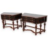 A pair of sideboards with 6 drawers, made from exotic wood