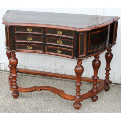 A pair of sideboards with 6 drawers, made from exotic wood