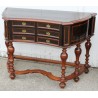 A pair of sideboards with 6 drawers, made from exotic wood