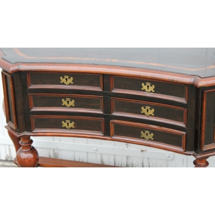 A pair of sideboards with 6 drawers, made from exotic wood