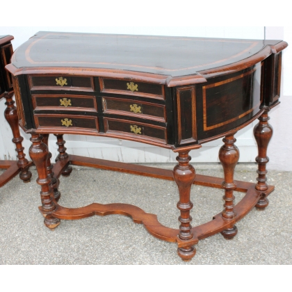 A pair of sideboards with 6 drawers, made from exotic wood
