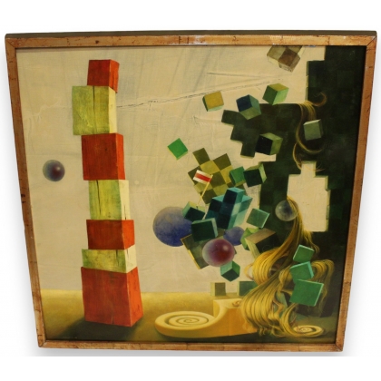 Tableau \"Surréaliste\" signé INANGER 72-75