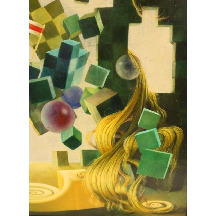 Tableau \"Surréaliste\" signé INANGER 72-75
