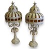 Majestueuse paire de lampes en fer peint