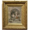 Tableau \"Vendeuse de fleurs\" signé GRISON