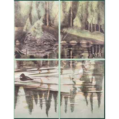 Lithographie "Atterrissage" signée COSANDEY
