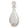 Round carafe with an engraved leaf design, with a stopper