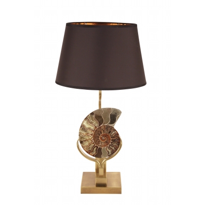 "Ammonite" lamp, with a square gold-coloured base