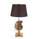 Lampe "Ammonite", socle carré doré