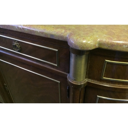 Louis XVI-style sideboard with a beige marble top